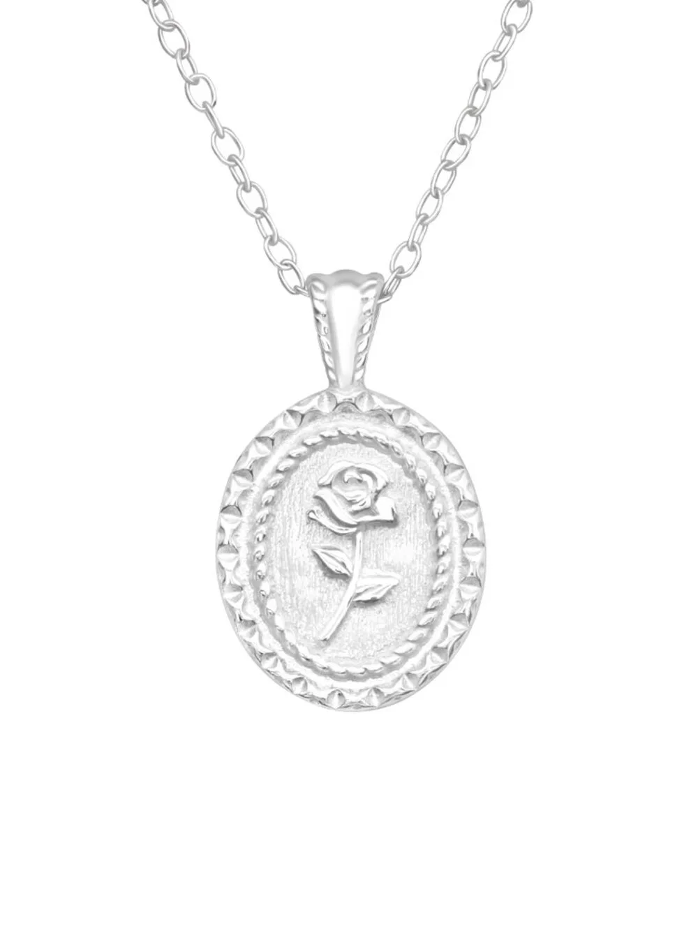Sterling Silver Rose Necklace